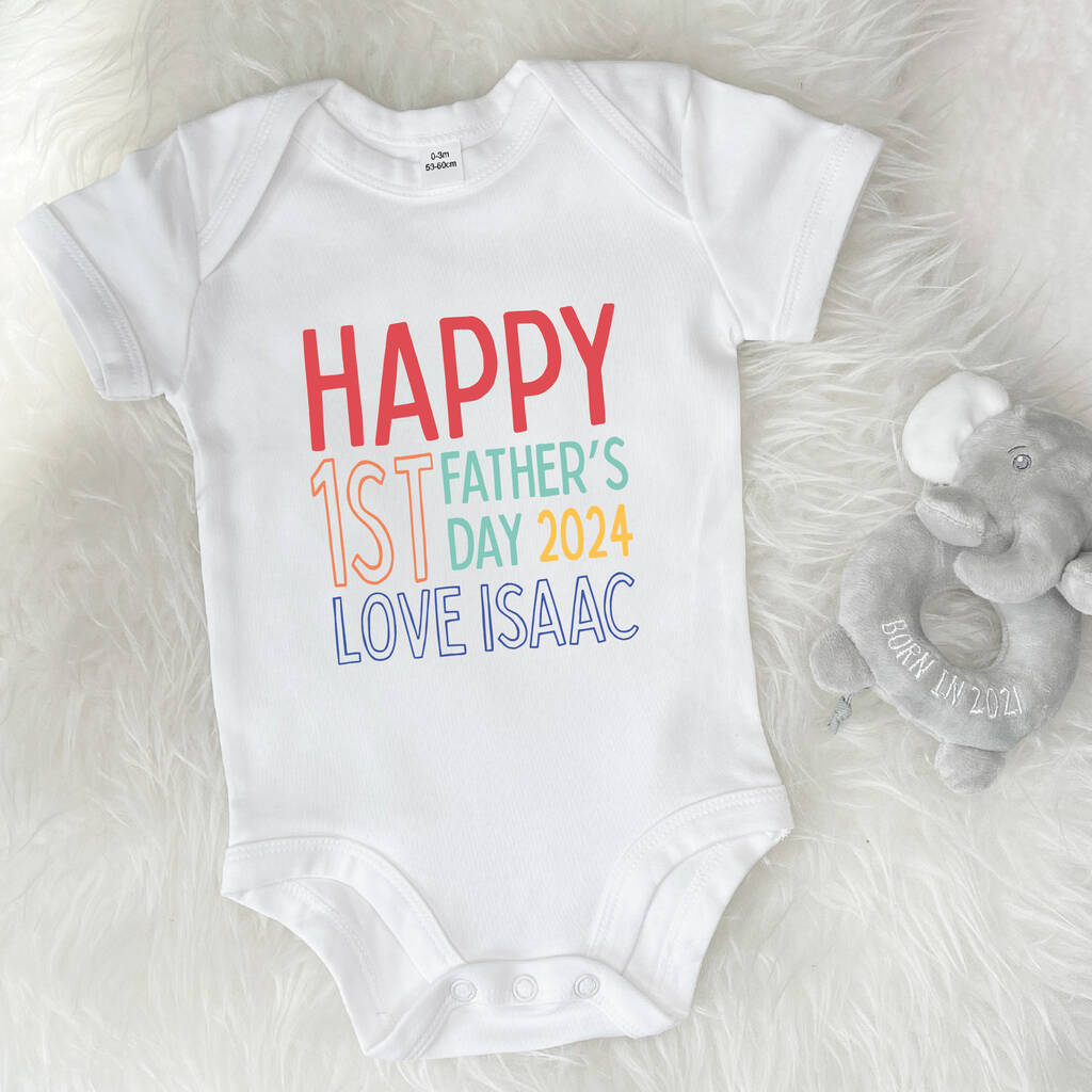 Personalised First Fathers Day Babygrow 2024