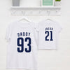 Personalised Football Father And Child T Shirts