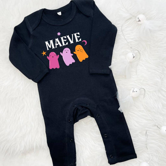 Personalised Ghost First Halloween Babygrow