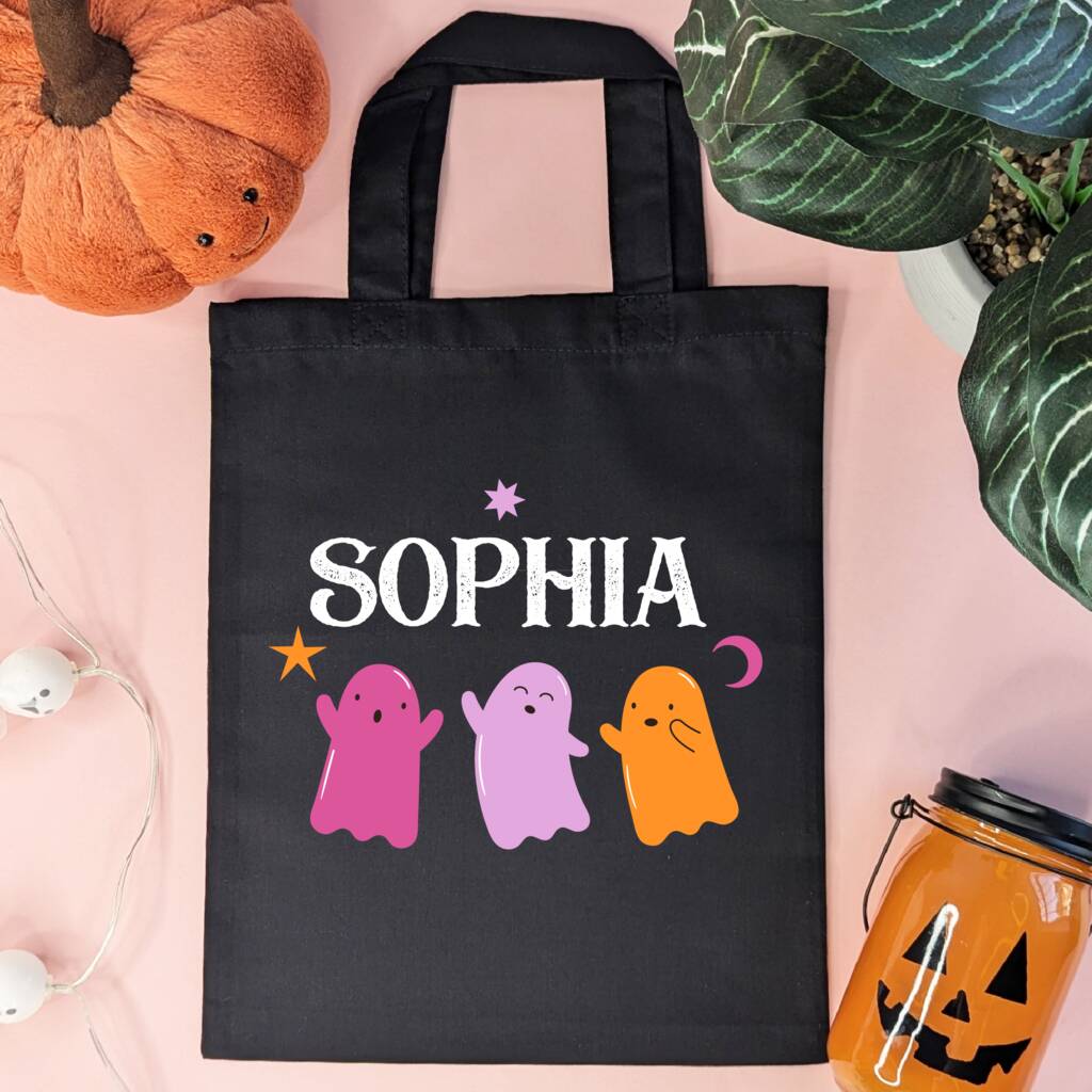 Personalised Ghosts Trick Or Treat Halloween Bag