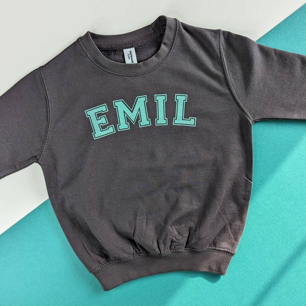 Personalised Kids Varsity Sweatshirt