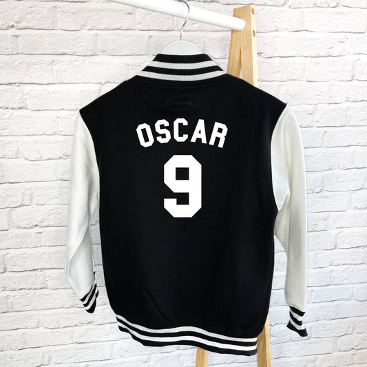 Personalised Kids Varsity Jacket With Name And Age