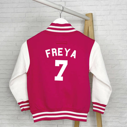 Personalised Kids Varsity Jacket With Name And Age