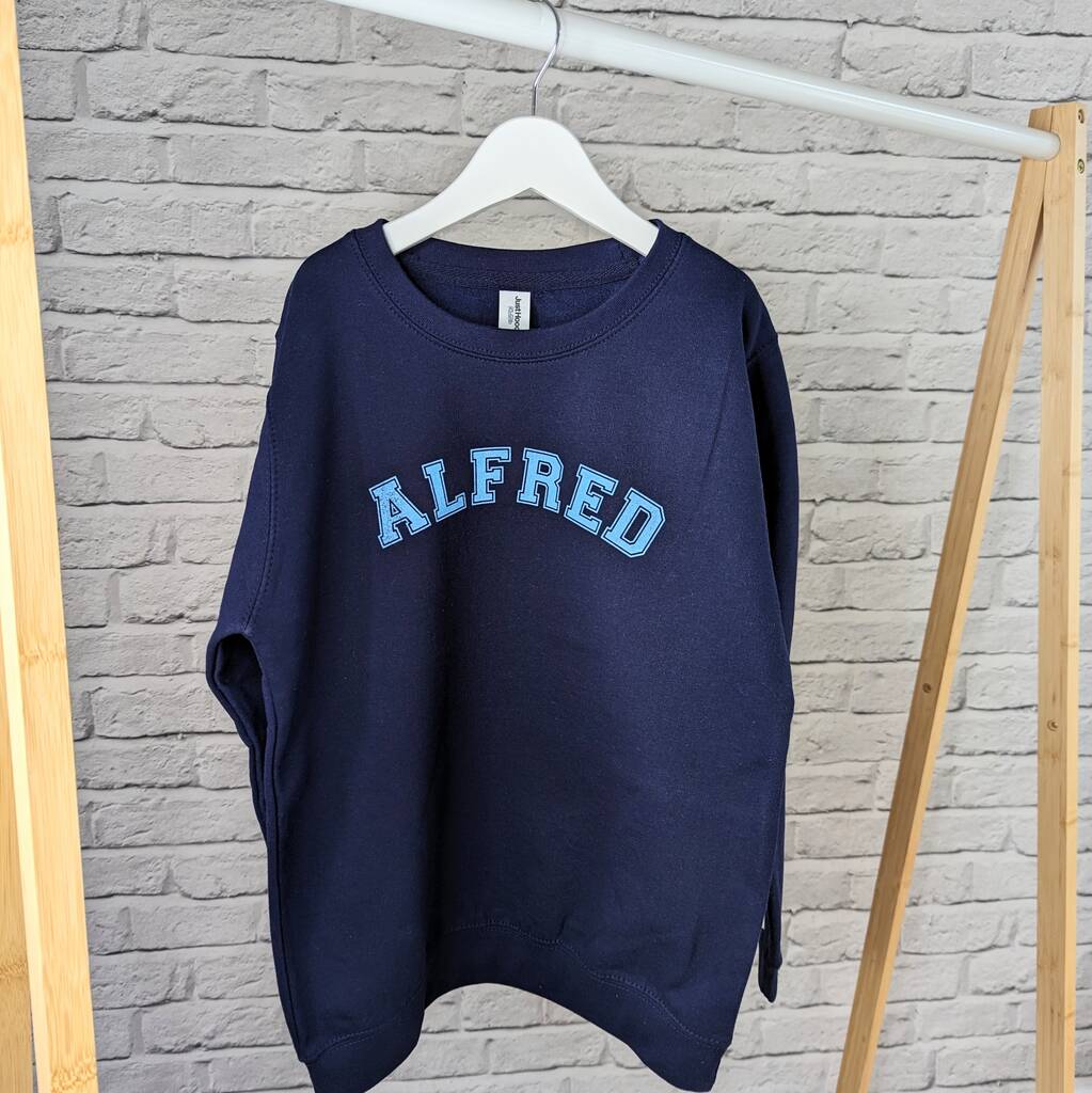 Personalised Kids Varsity Sweatshirt