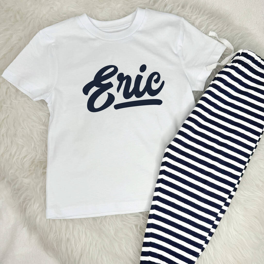 Retro Style Personalised Kids Pyjamas