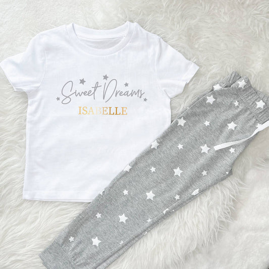 Sweet Dreams Personalised Kids Star Pyjamas