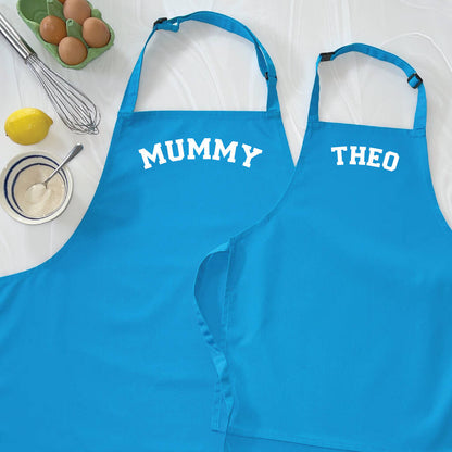 Varsity Personalised Parent And Me Apron Set