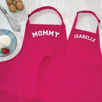 Varsity Personalised Parent And Me Apron Set