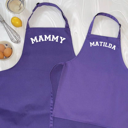 Varsity Personalised Parent And Me Apron Set