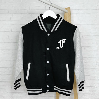 Kids Personalised Varsity Jacket Street Style Initial