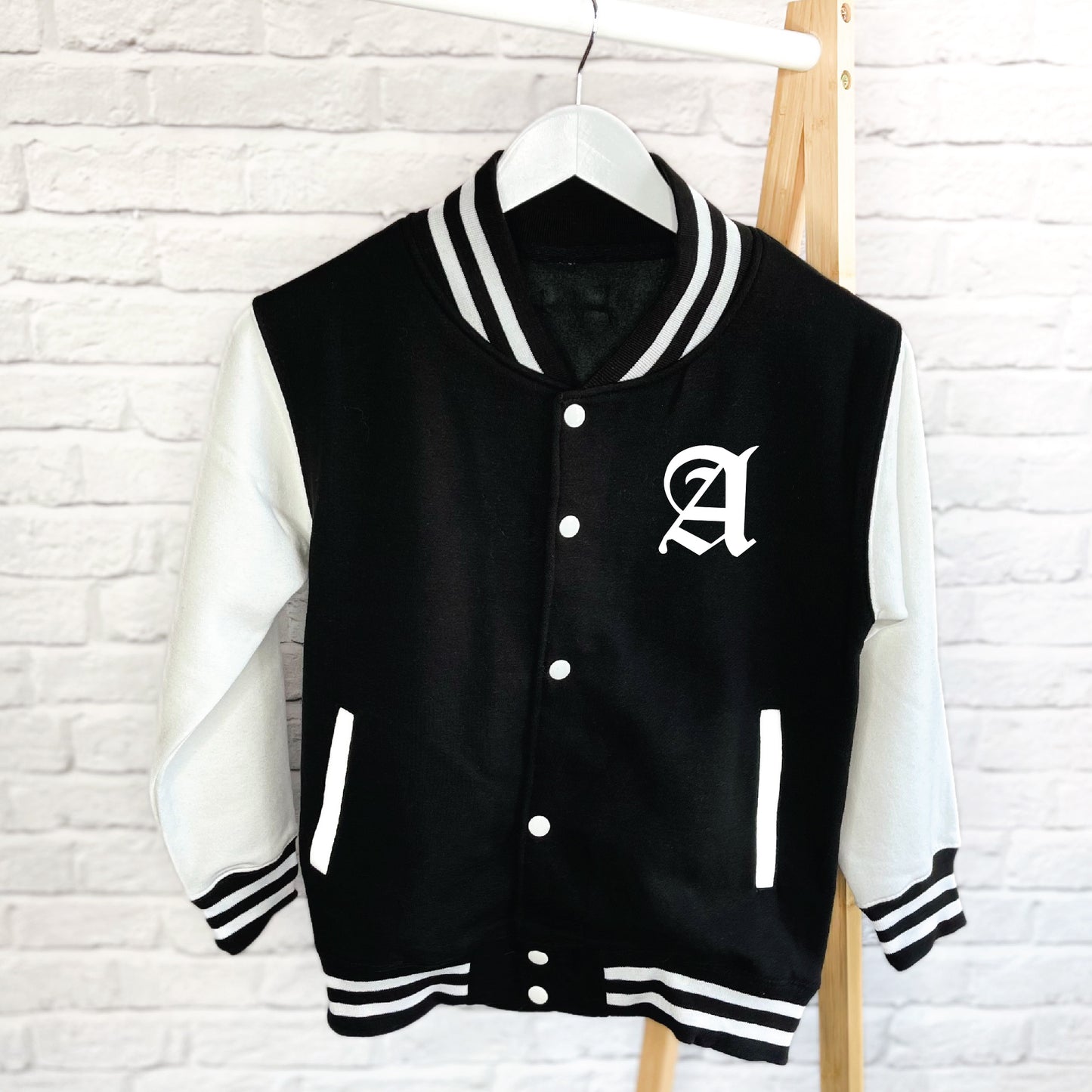 Kids Personalised Varsity Jacket Street Style Initial