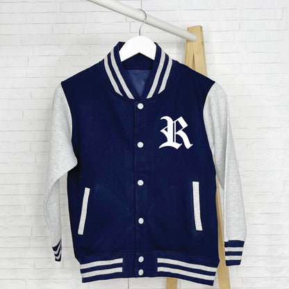 Kids Personalised Varsity Jacket Street Style Initial