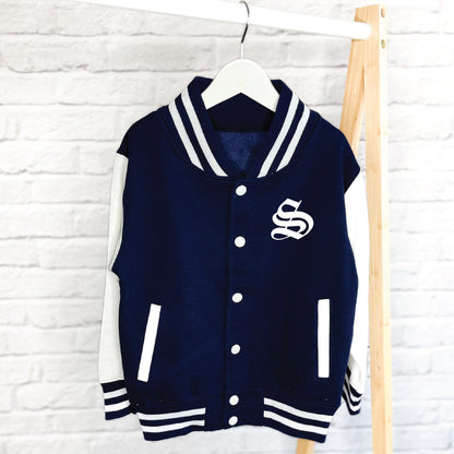 Kids Personalised Varsity Jacket Street Style Initial