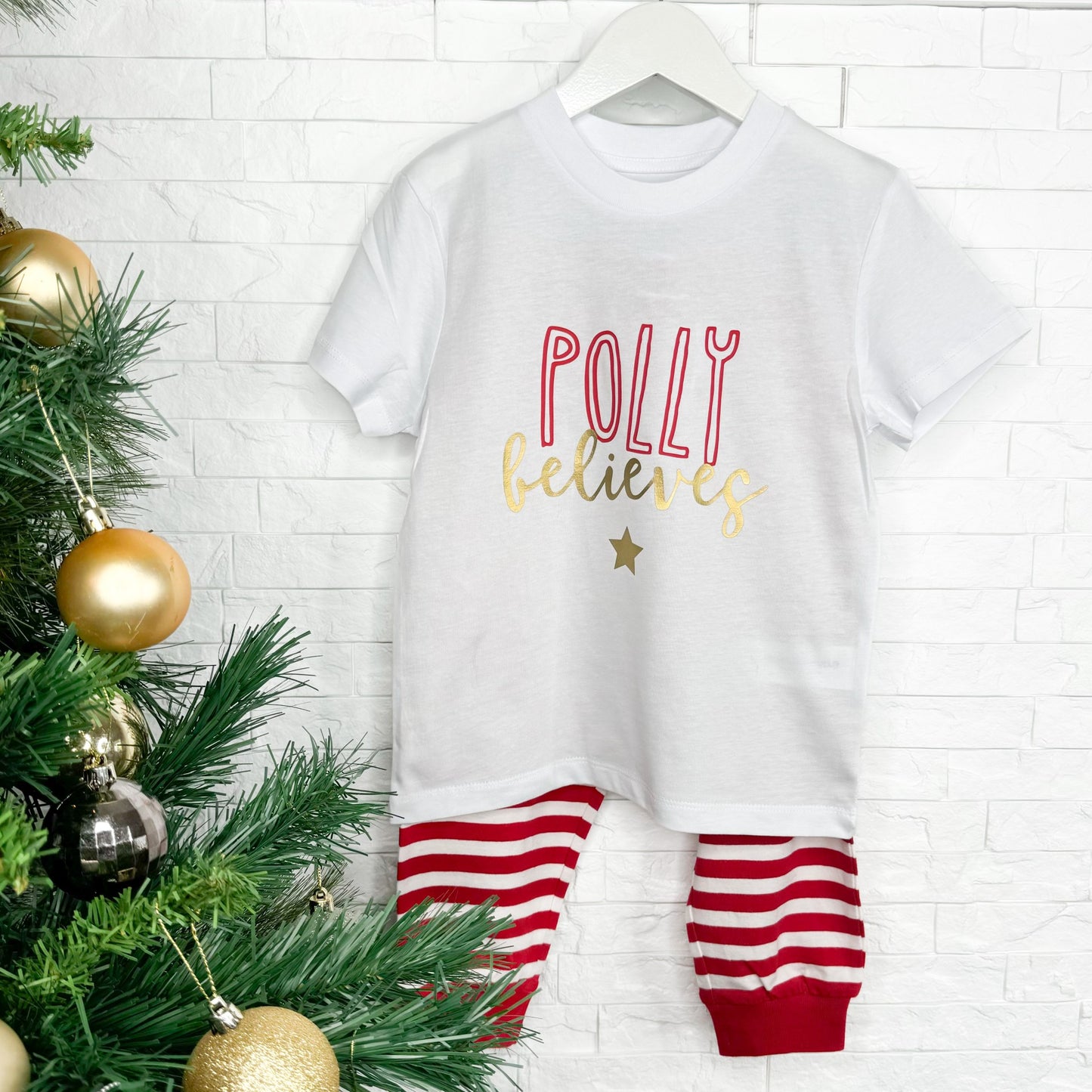 Personalised Believes Kids Christmas Pyjamas