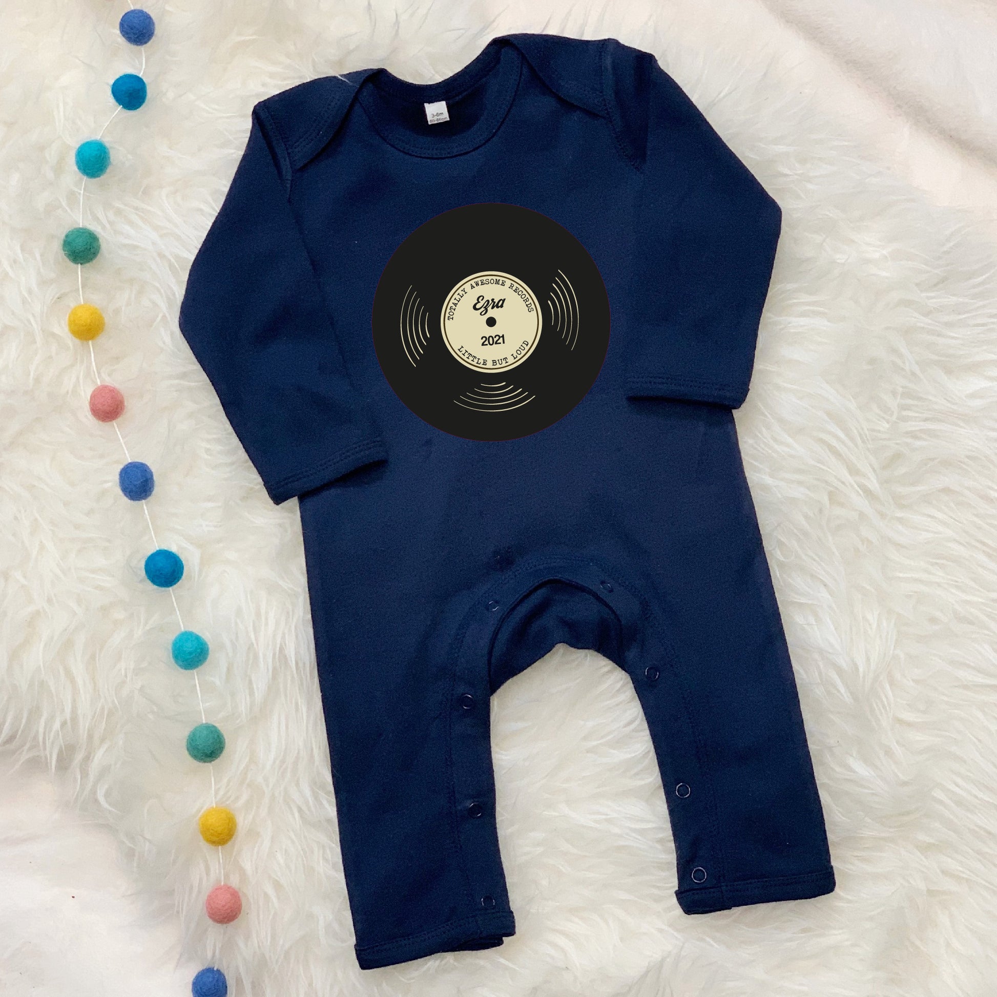 'Totally Awesome Records' Personalised Baby Rompersuit - Lovetree Design