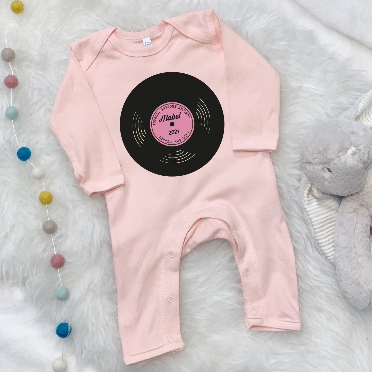 'Totally Awesome Records' Personalised Baby Rompersuit - Lovetree Design