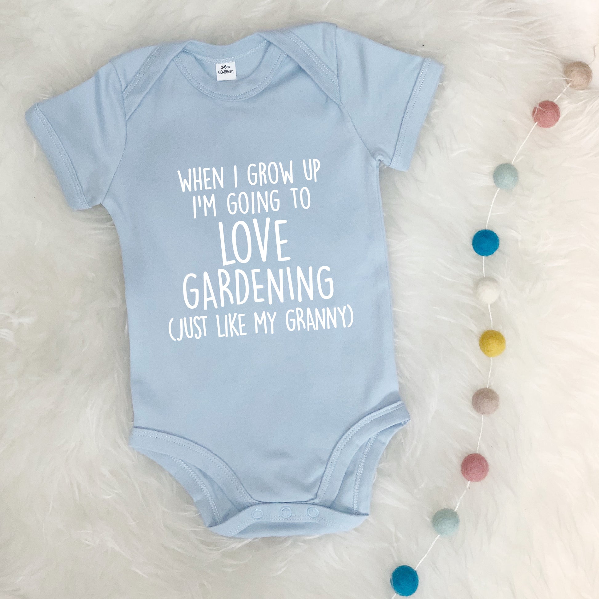 When I Grow up, I'm going to Love....like Grandma Personalised Babygrow - Lovetree Design