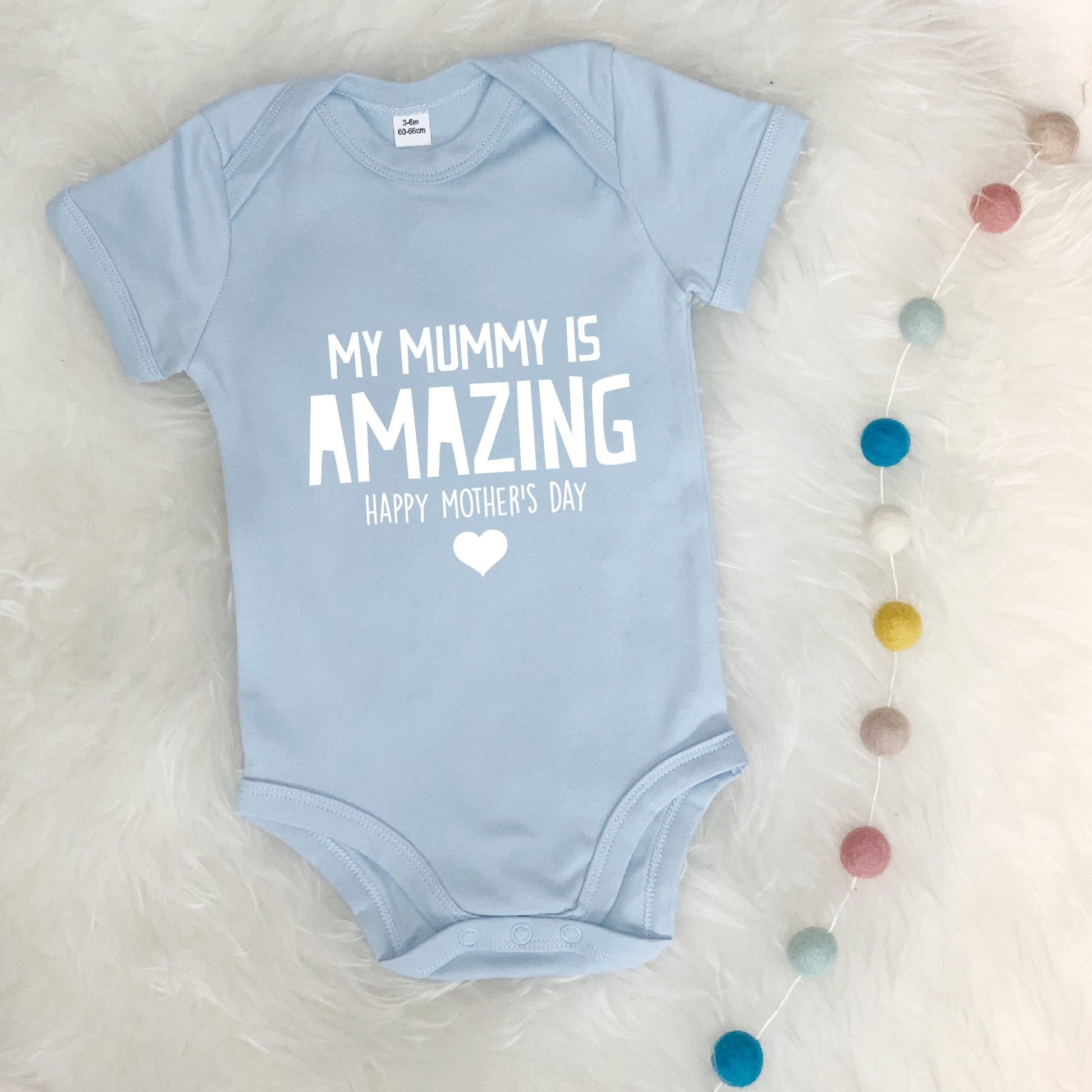 My Mummy Is Amazing Happy Mothers Day Babygrow - Lovetree Design