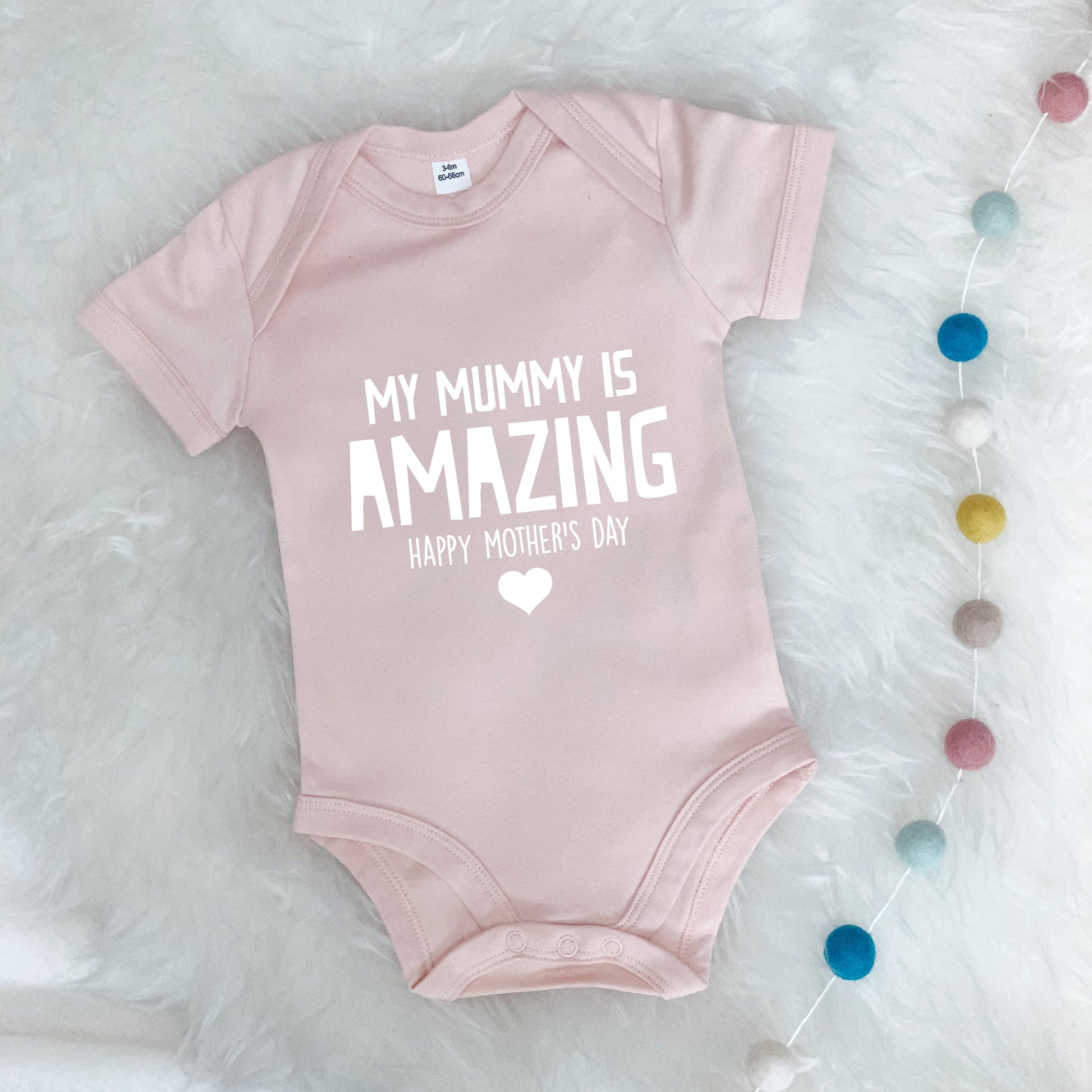 My Mummy Is Amazing Happy Mothers Day Babygrow - Lovetree Design