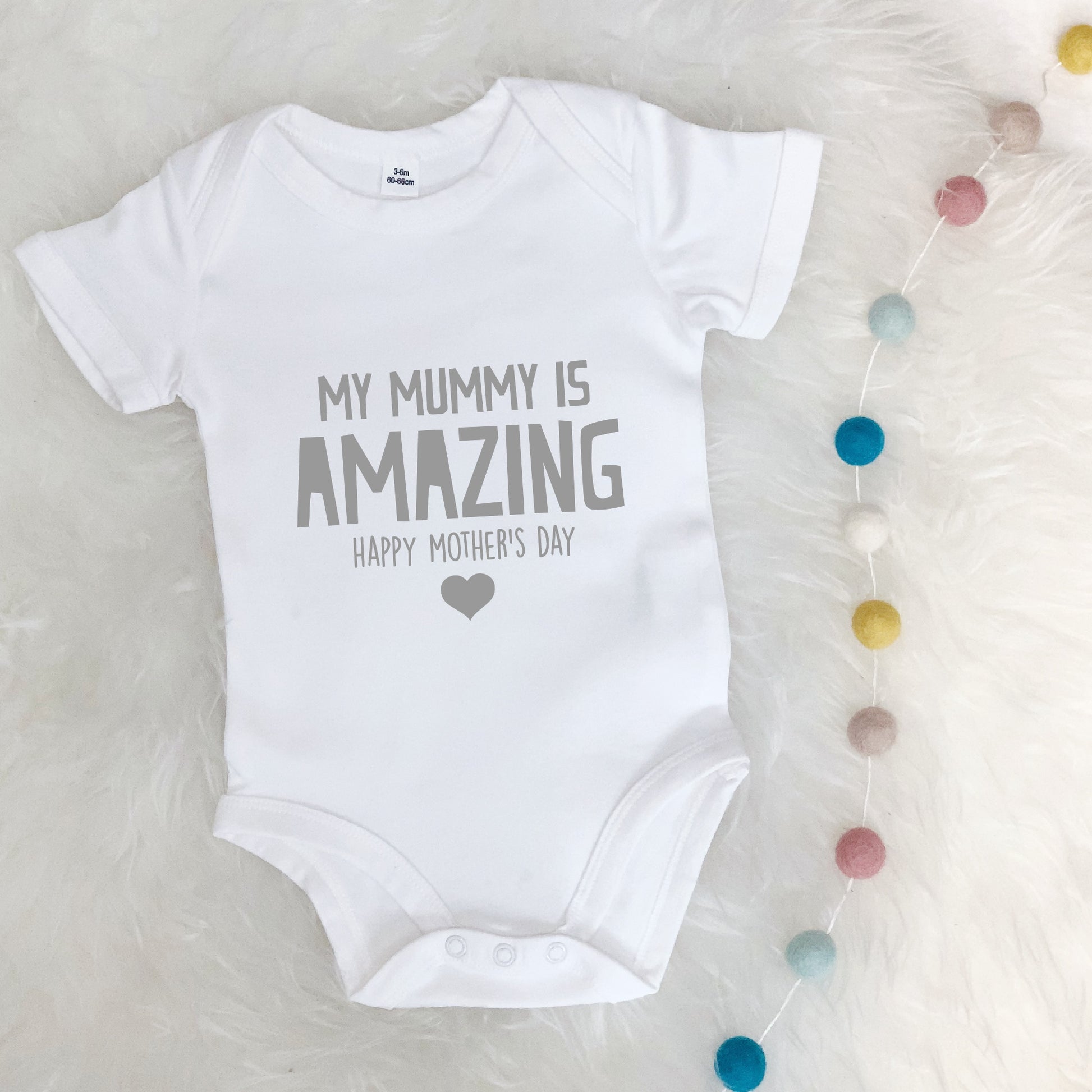 My Mummy Is Amazing Happy Mothers Day Babygrow - Lovetree Design