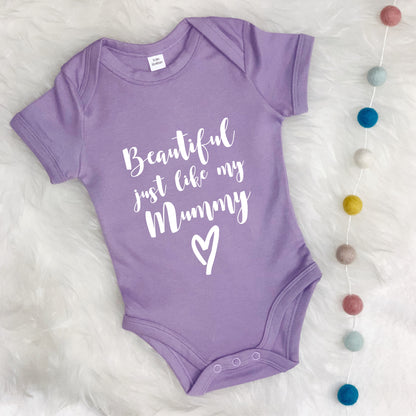 'Beautiful Just Like My Mummy' Babygrow - Lovetree Design