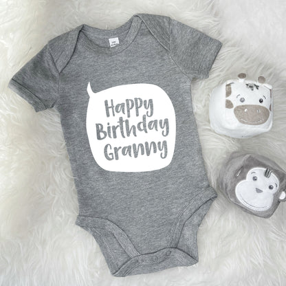 Happy Birthday Grandma Grandad Babygrow - Lovetree Design