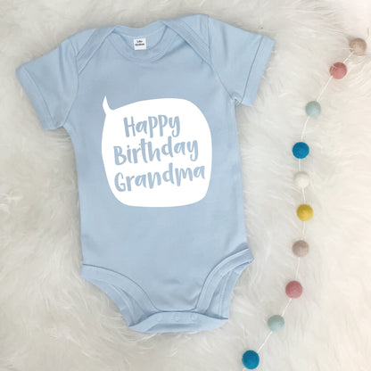 Happy Birthday Grandma Grandad Babygrow - Lovetree Design