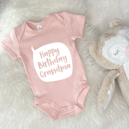 Happy Birthday Grandma Grandad Babygrow - Lovetree Design