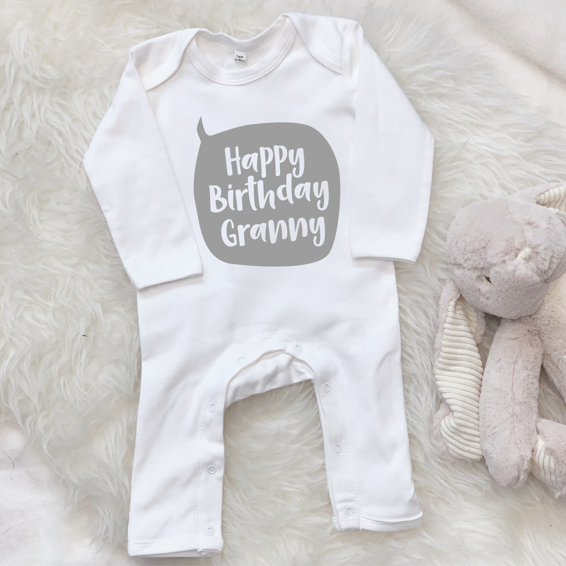 Happy Birthday Grandma Grandad Babygrow - Lovetree Design