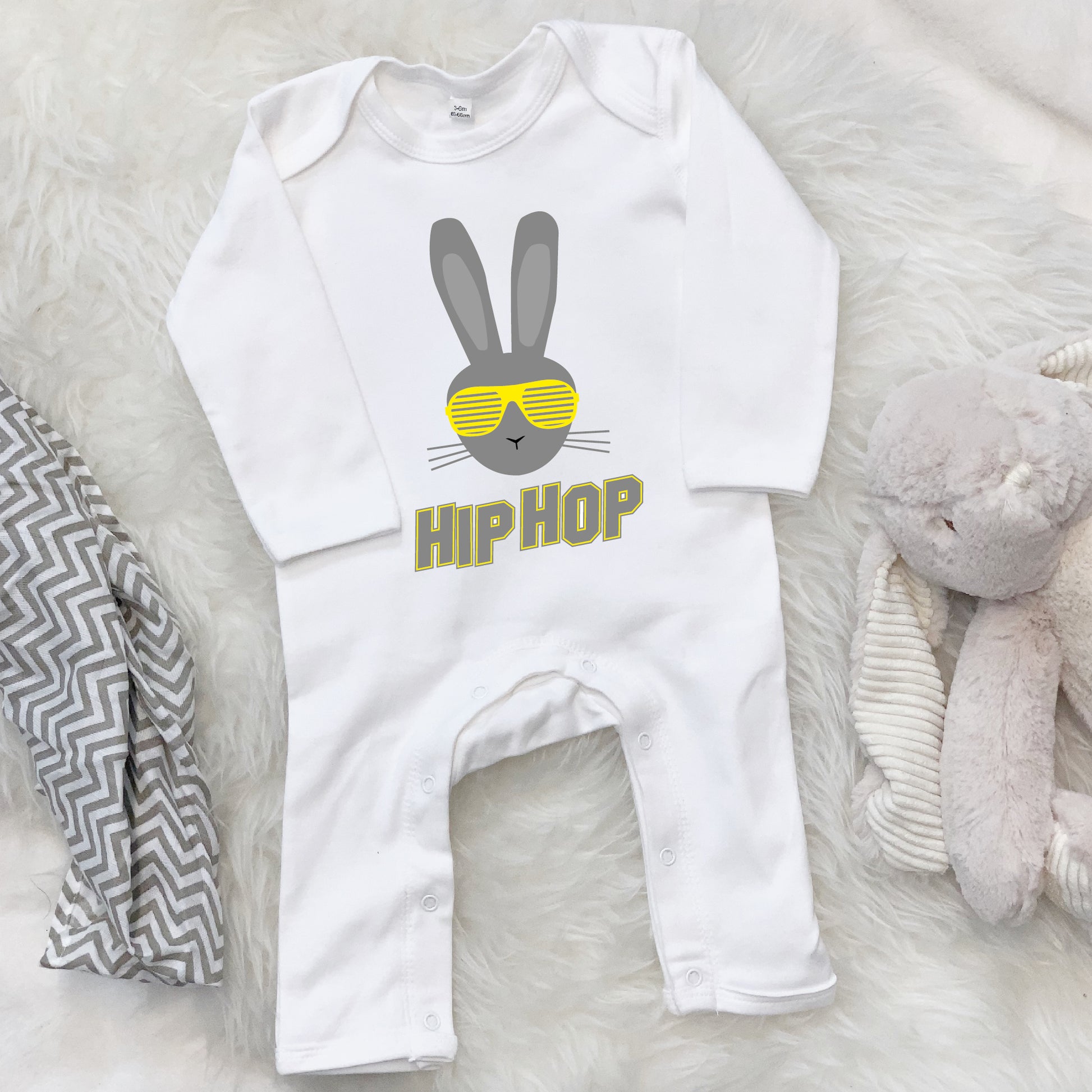 Hip Hop Bunny - Babys First Easter Babygrow - Lovetree Design