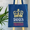 King Charles Coronation Tote Bag With Gold Crown