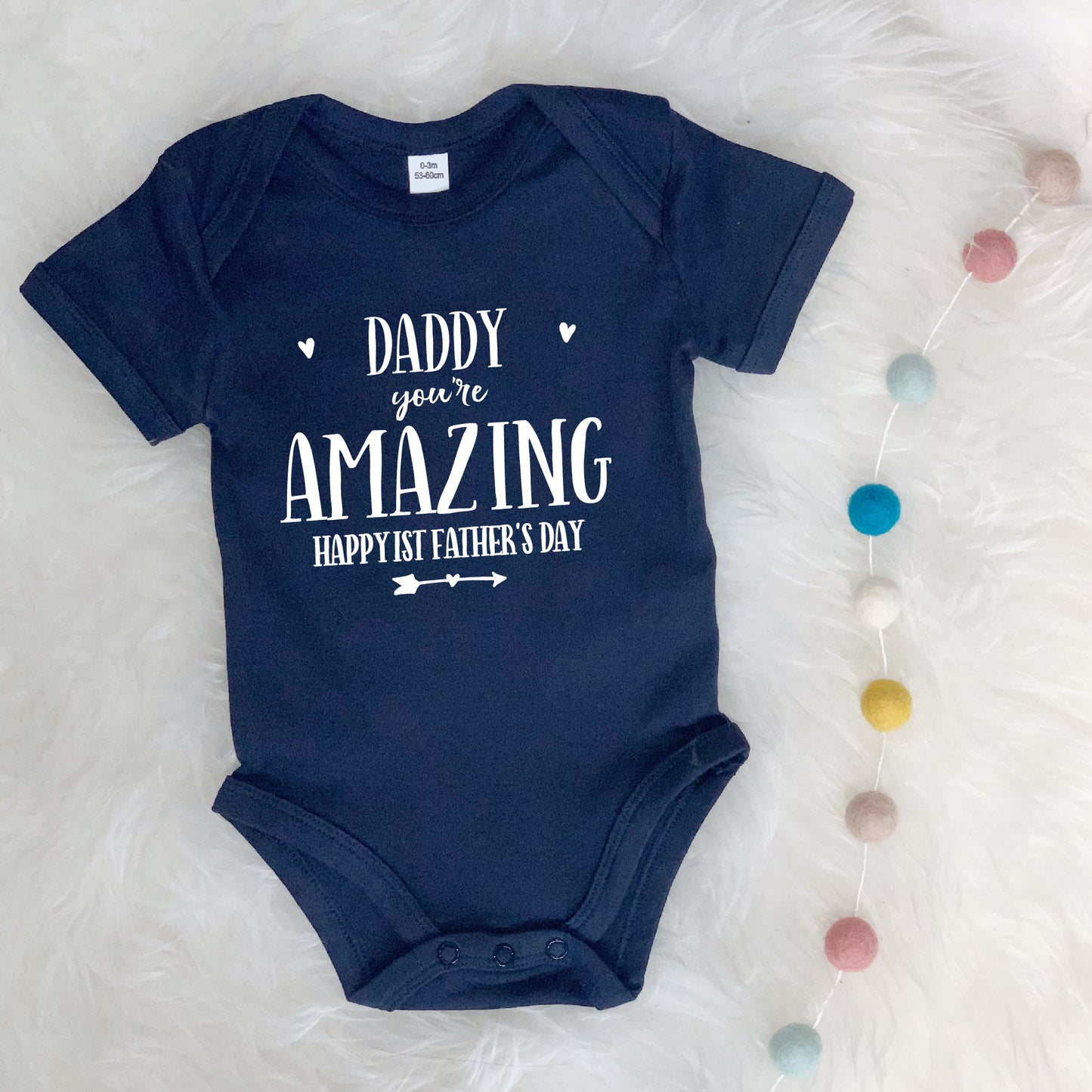 Daddy You're Amazing Happy 1st Father's Day Babygrow - Lovetree Design