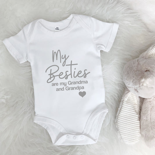 My Grandma and Grandad are my Besties Personalised Babygrow - Lovetree Design