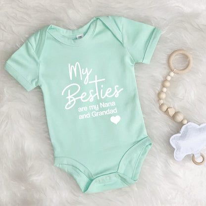 My Grandma and Grandad are my Besties Personalised Babygrow - Lovetree Design