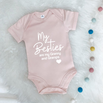 My Grandma and Grandad are my Besties Personalised Babygrow - Lovetree Design