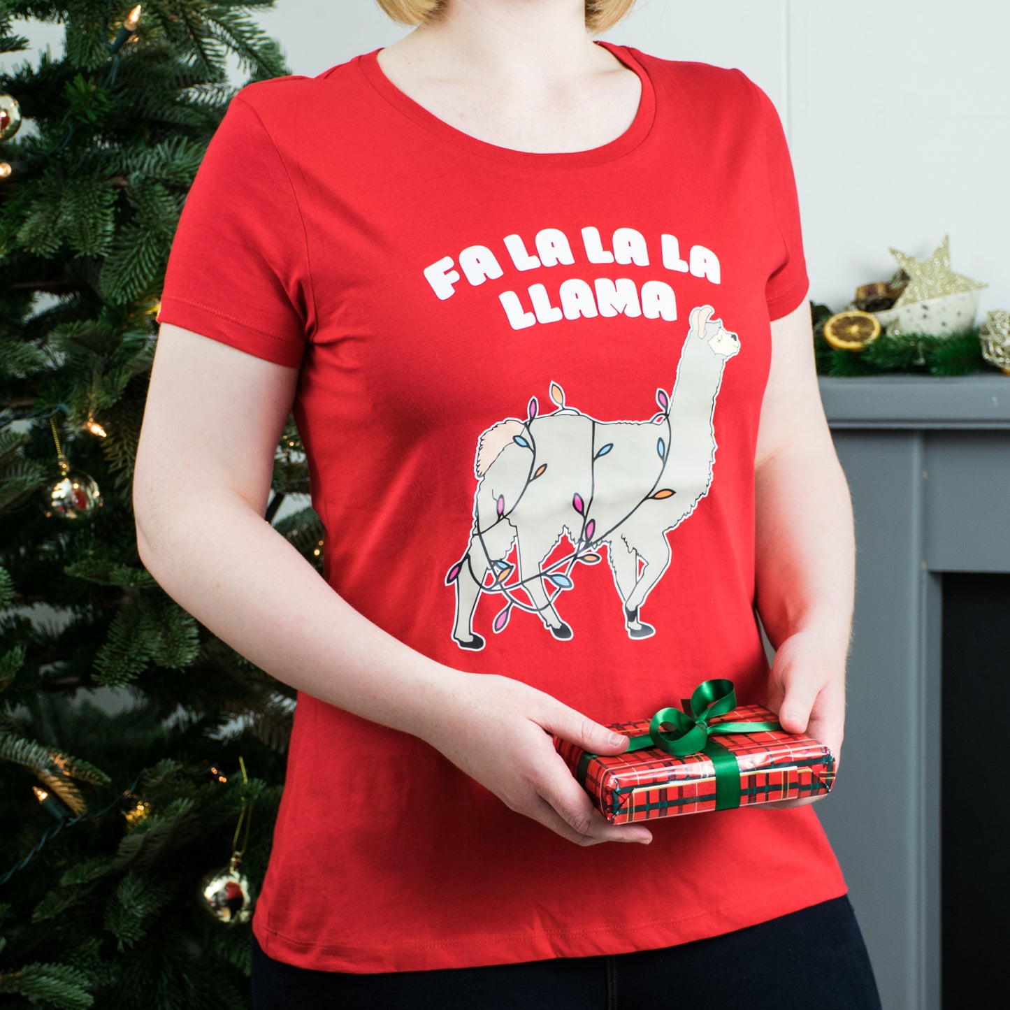 Fa La La La Llama Women's Christmas T Shirt - Lovetree Design