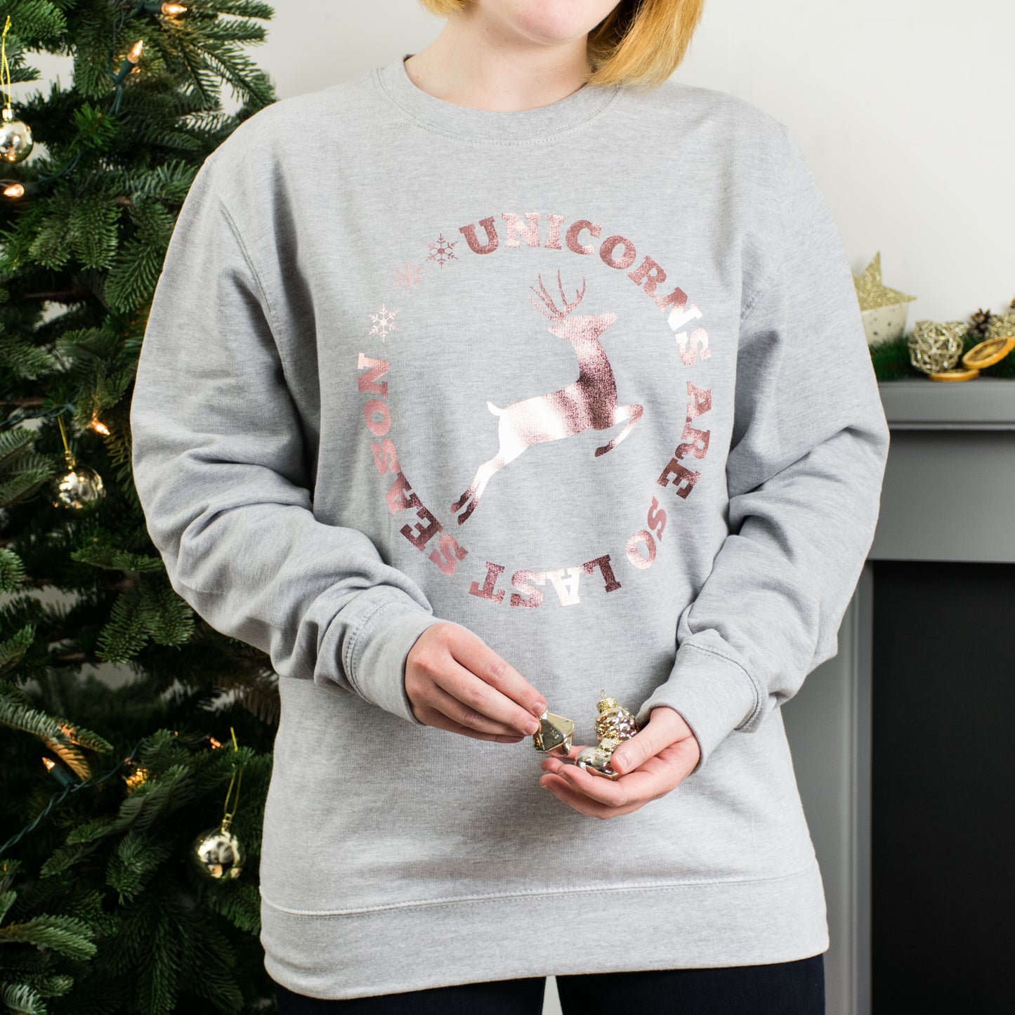 Unicorns Are So Last Season Rose Gold Christmas Jumper - Lovetree Design