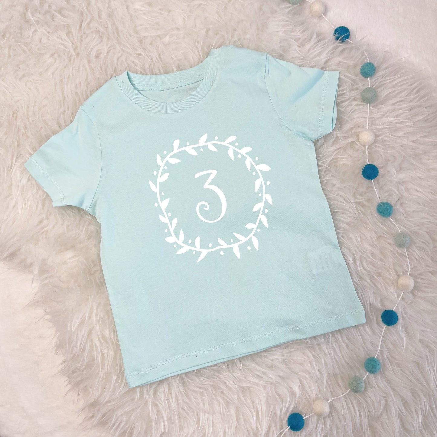 Girls Birthday T Shirt Flower Garland And Number