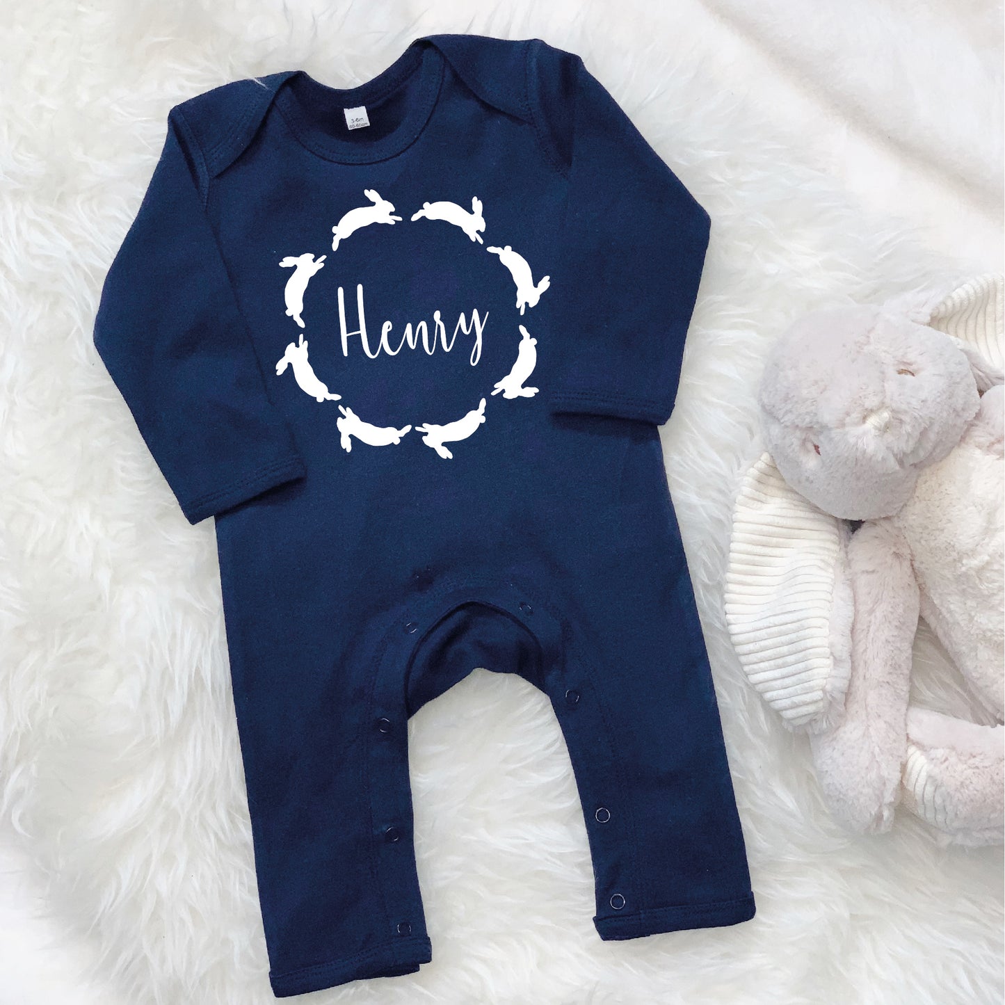 Personalised Bunny Babygrow - Lovetree Design