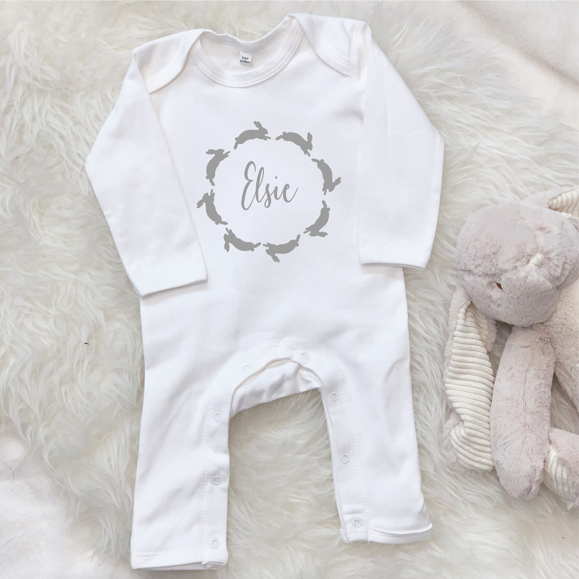 Personalised Bunny Babygrow - Lovetree Design