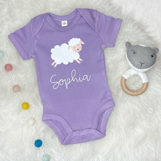 Personalised Cute Lamb Babygrow - Lovetree Design