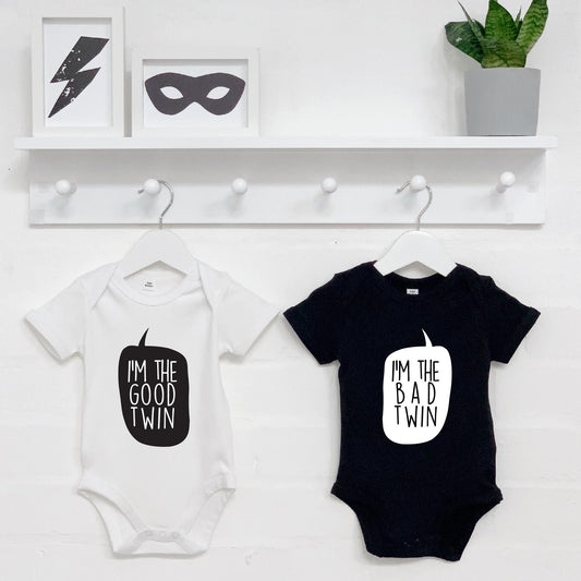 Good Twin And Bad Twin Babygrow Set - Lovetree Design