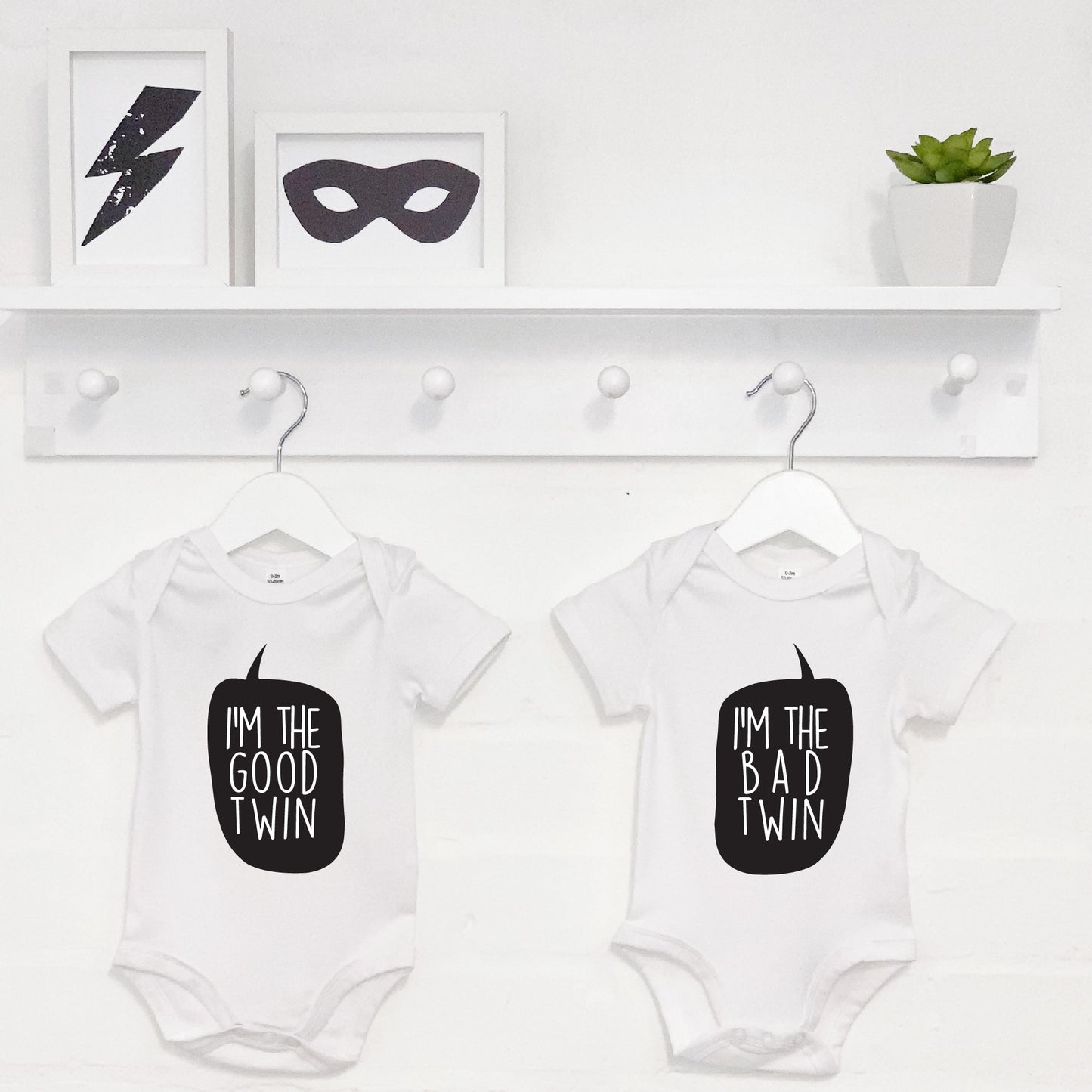 Good Twin And Bad Twin Babygrow Set - Lovetree Design