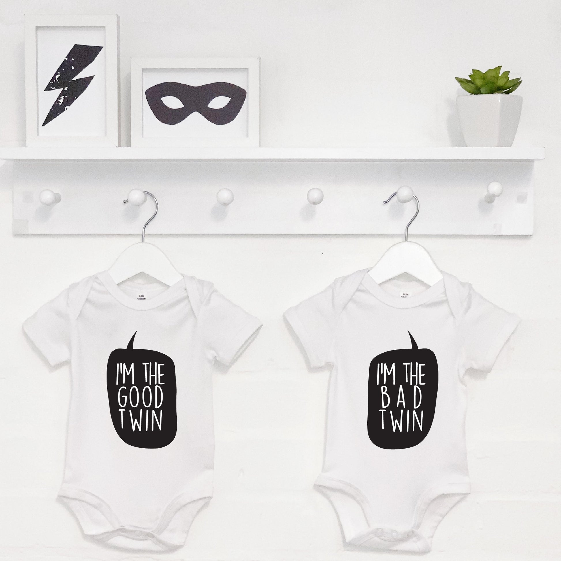 Good Twin And Bad Twin Babygrow Set - Lovetree Design