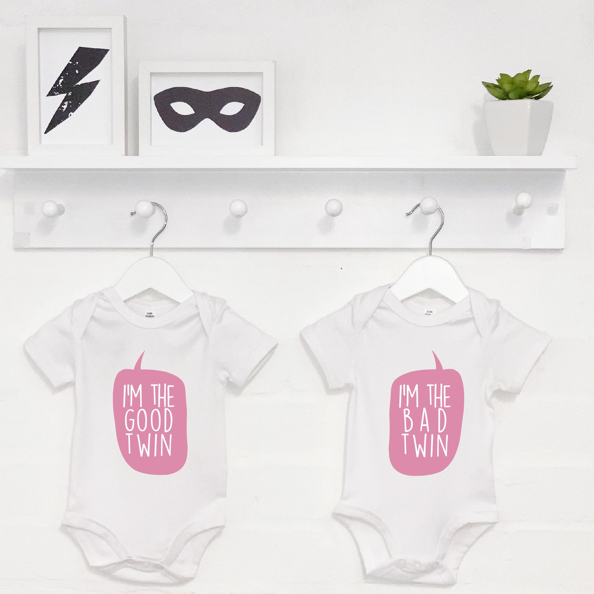 Good Twin And Bad Twin Babygrow Set - Lovetree Design