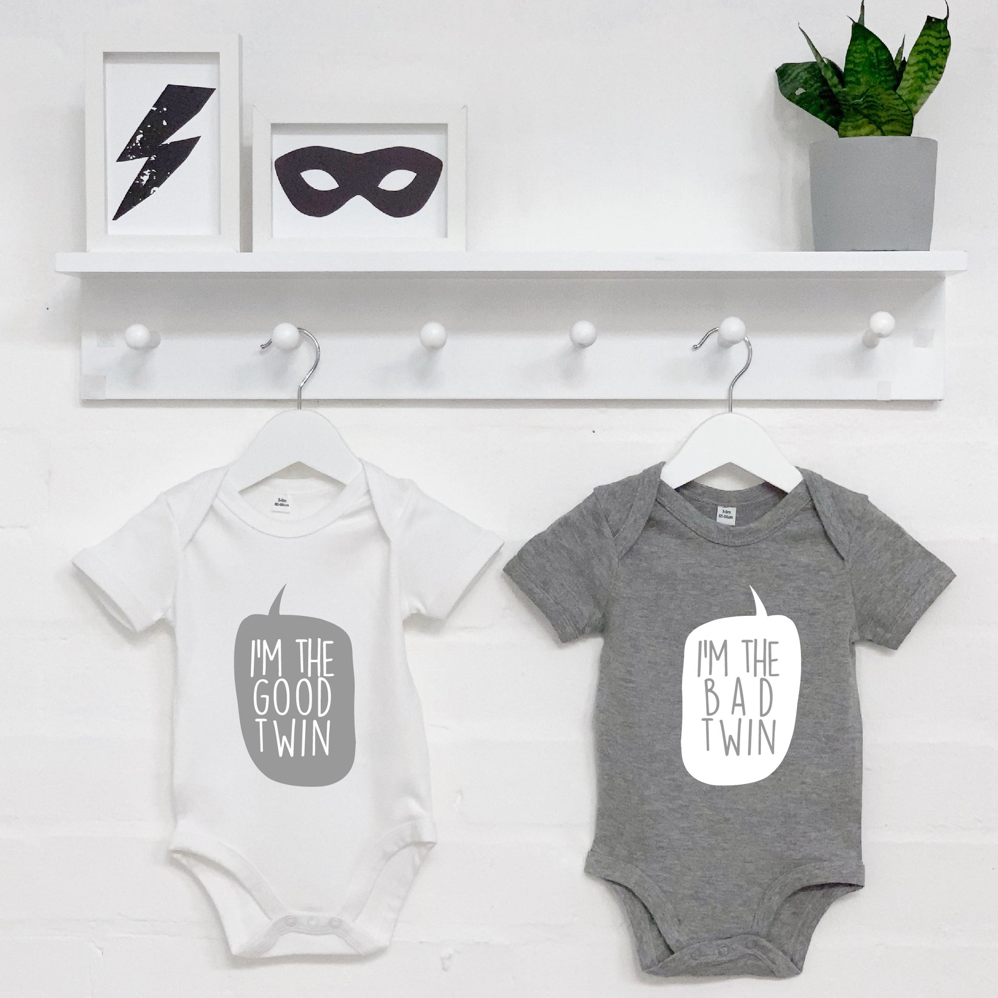 Good Twin And Bad Twin Babygrow Set - Lovetree Design