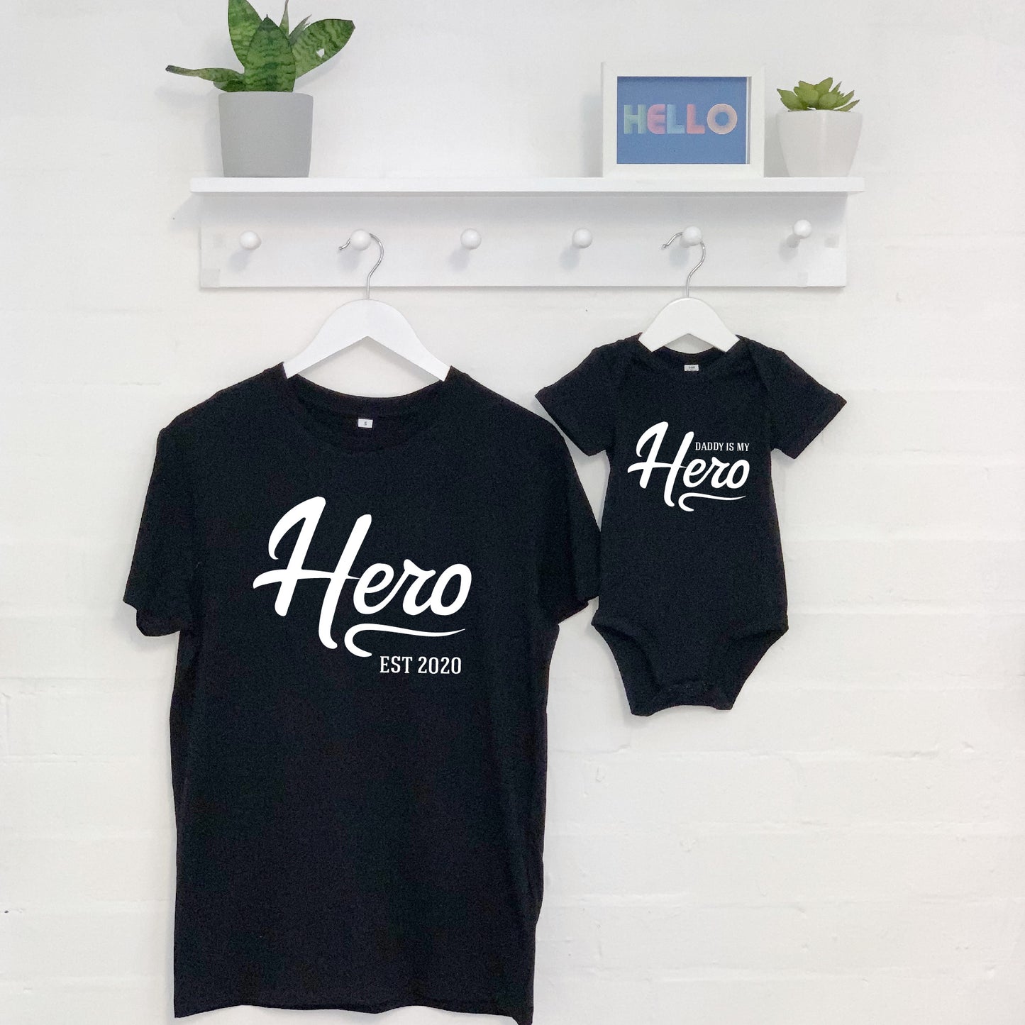 Hero Father And Son T Shirt And Babygrow Set - Lovetree Design