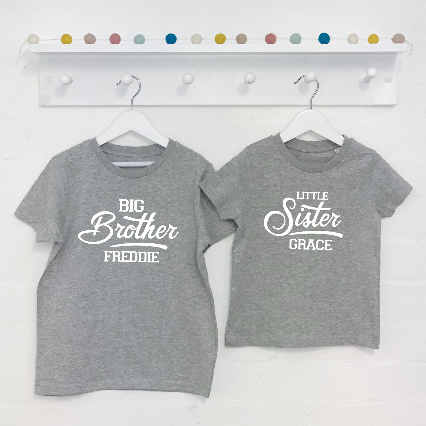 Personalised Retro Brother Sister Sibling Set - Lovetree Design