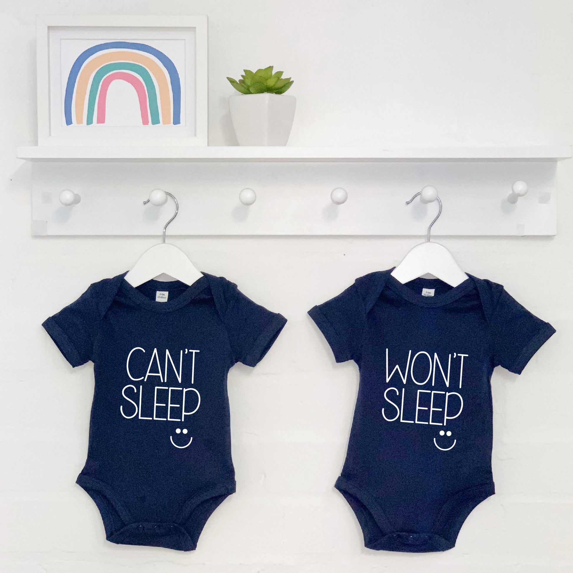 Can't Sleep, Won't Sleep Twin Babygrow Set - Lovetree Design