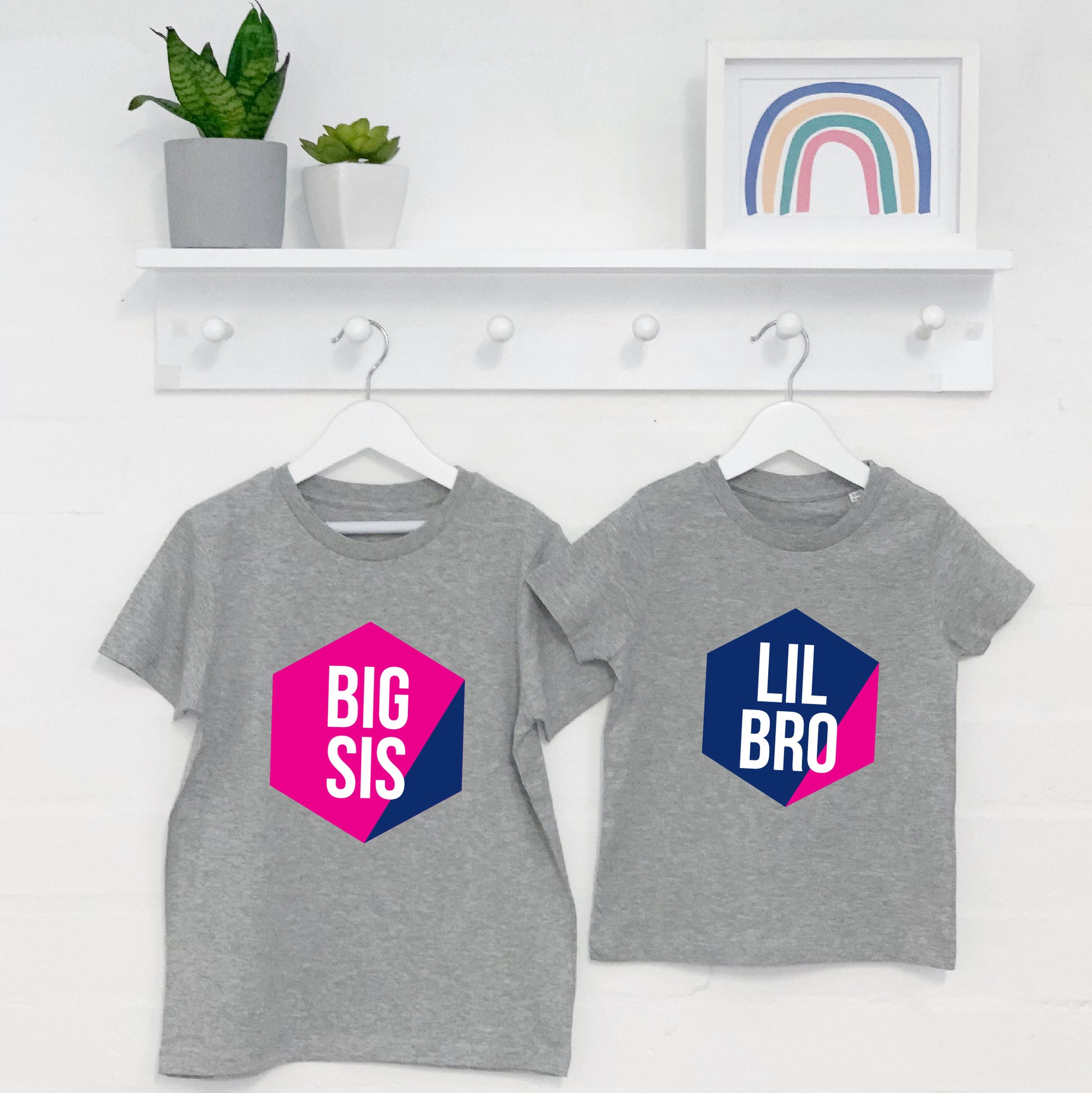 Geometric Brother And Sister Matching T Shirts - Lovetree Design